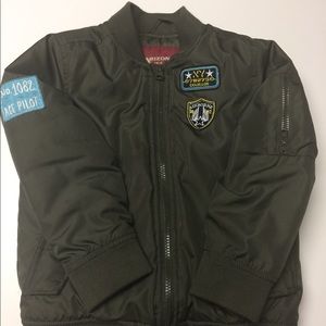 Bomber jacket army green, boys size 6